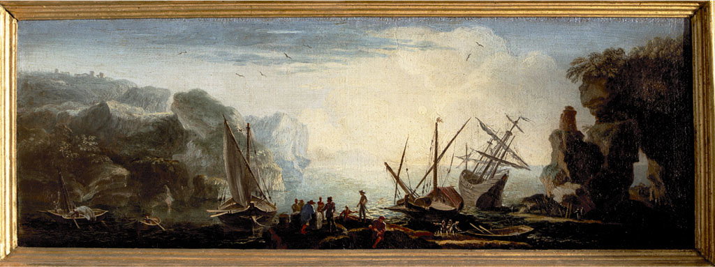 paesaggio marino (dipinto) by Manglard Adrien (cerchia) (secc. XVII/ XVIII)